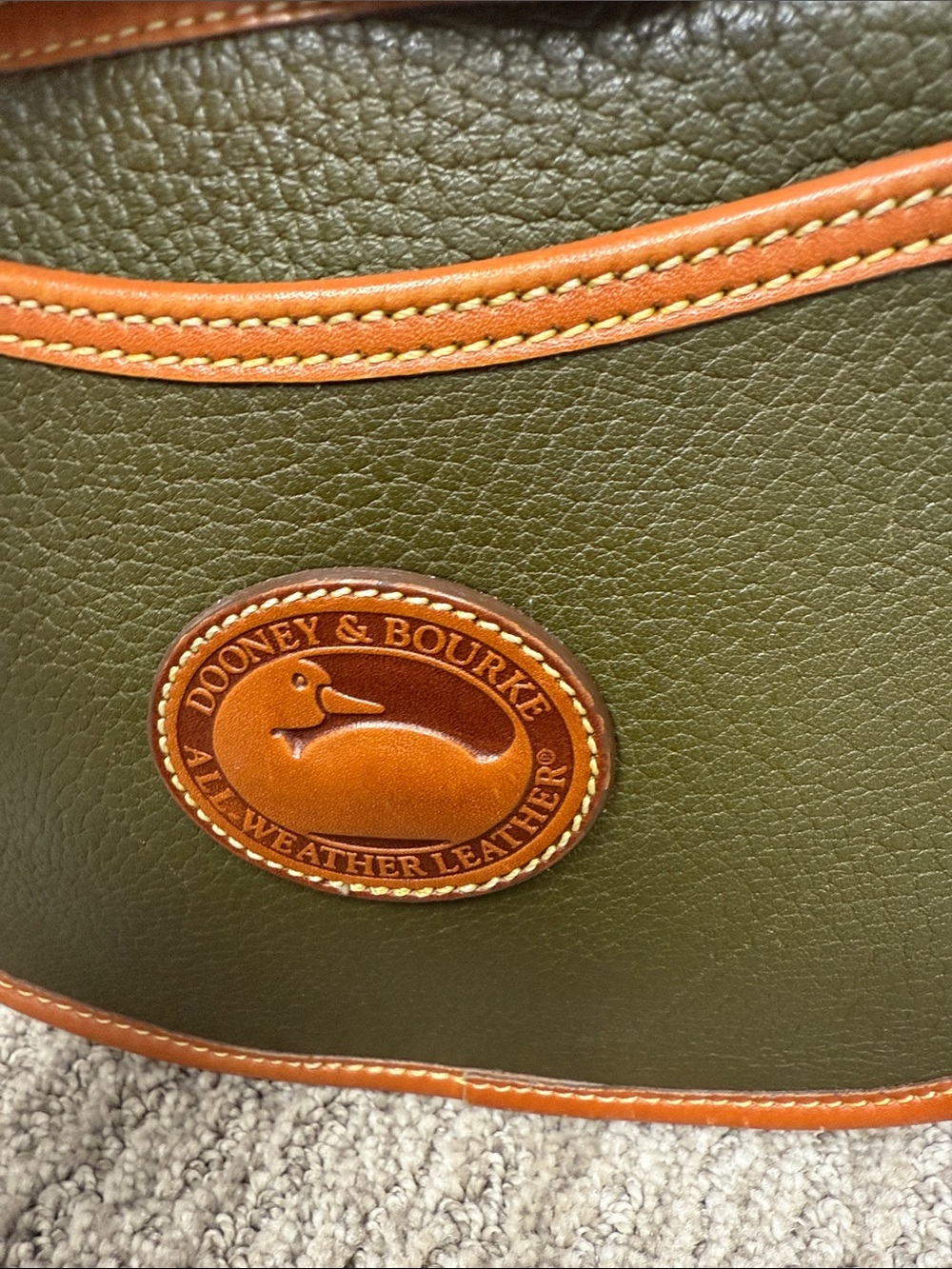 Rare Vintage Dooney & Bourke Olive Equestrian Tack Crossbody Saddle Bag - Picture 7 of 14